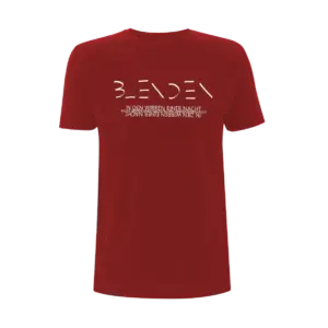 Hochwertiges rotes T-Shirt in verschiedenen Größen; Motiv: Blenden | In den Wirren einer Nacht